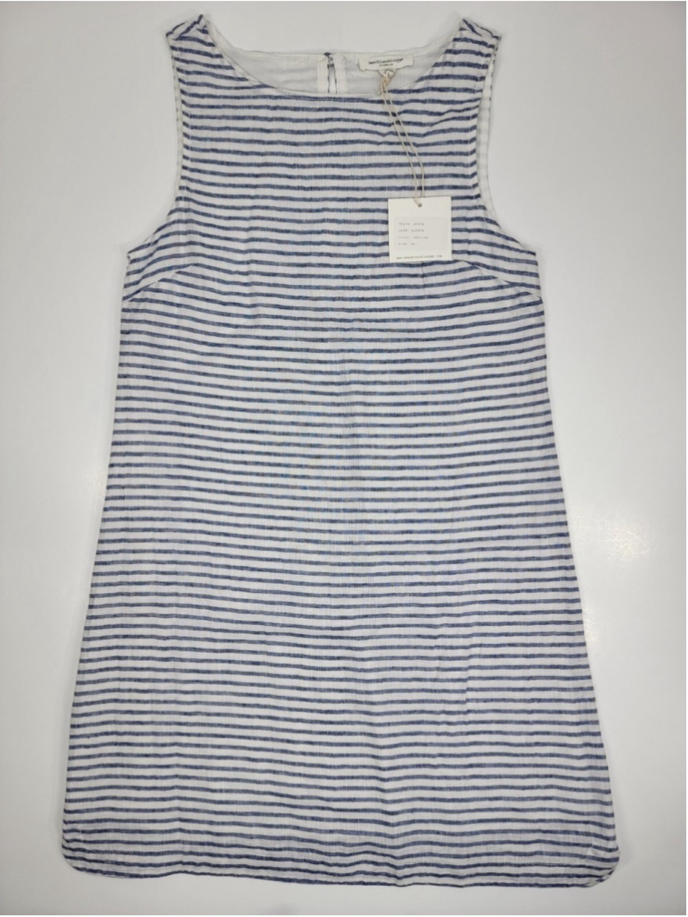 Nordstrom White and Blue Striped Sleeveless Mini Dress
